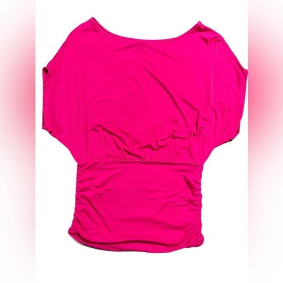Express Tops - Express Dolman Ruched Hot Pink Blouse Sz XS